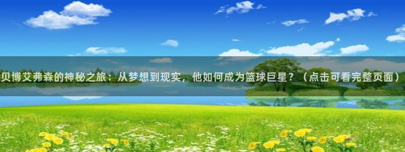 BB贝博艾弗森集团官网：贝博艾弗森的神秘之旅：从梦想到现实，他如何成为篮球巨星？